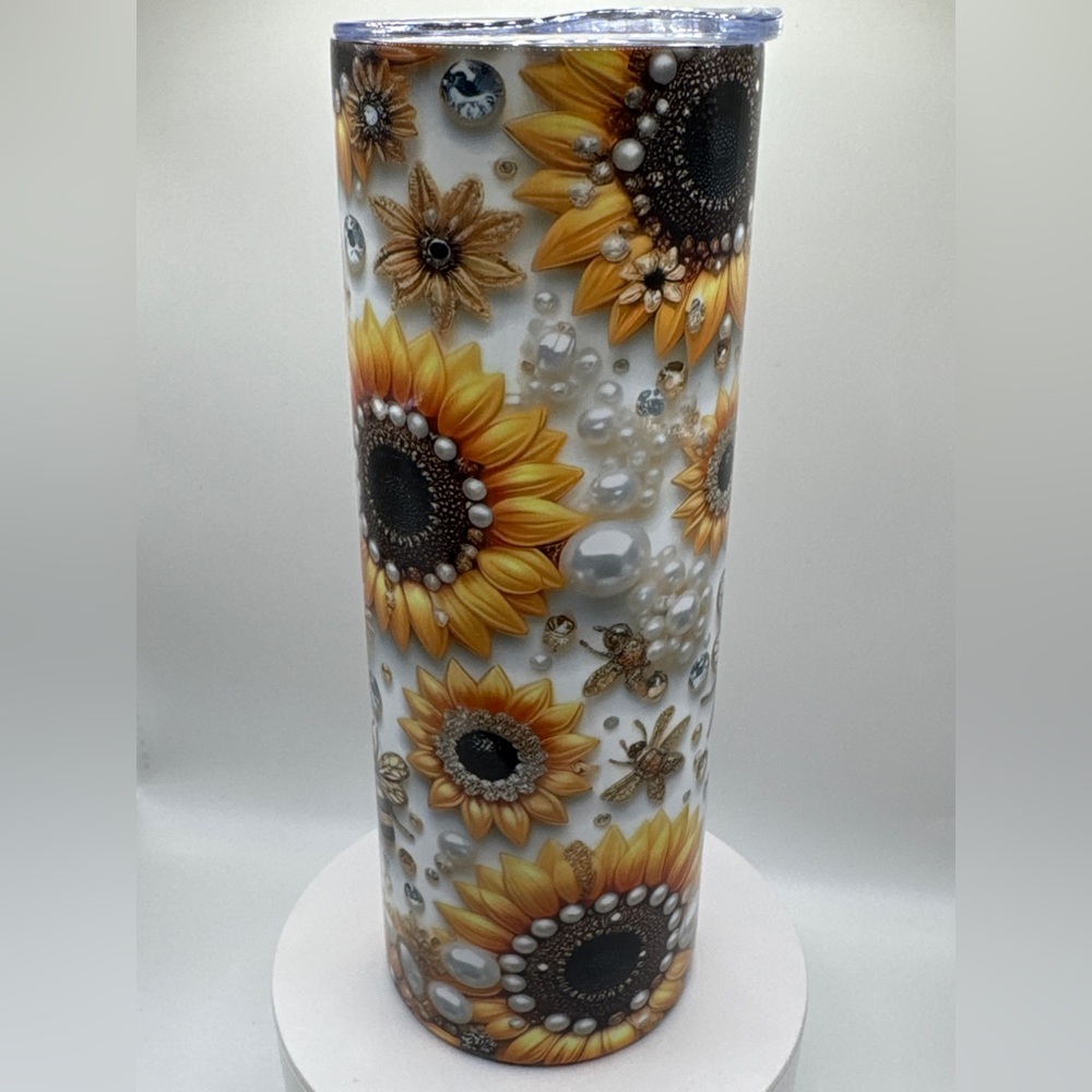 20 oz Sunflower stainless steel tumbler